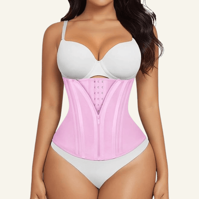 15-Bone Zip-Front Hourglass Shaping Waist Trainer
