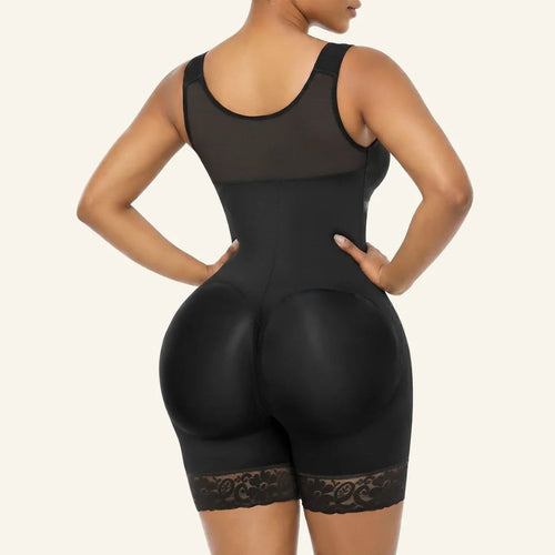 Fajas U-Shaped Full-Coverage Faja with Built-In Bra, Butt Lift and Zipper Crotch