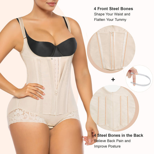 8-Bone Open-Bust Brief Faja