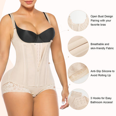8-Bone Open-Bust Brief Faja