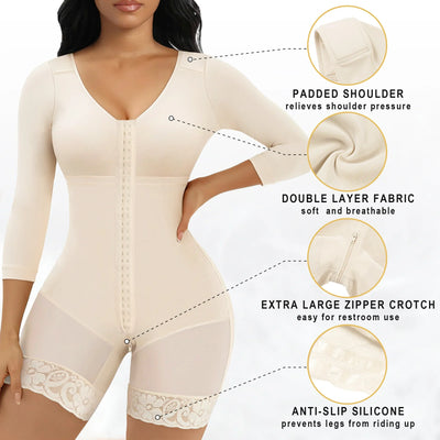 Post-Surgery 3/4-Sleeve Mid-Thigh Faja
