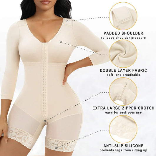 Post-Surgery 3/4-Sleeve Mid-Thigh Faja
