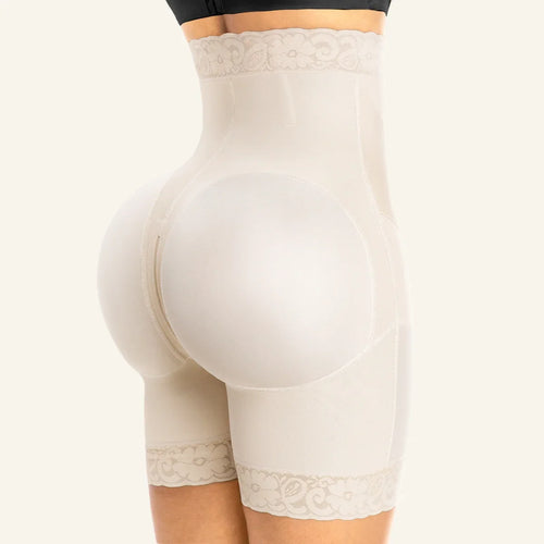 Convertible Strapless Colombian Fajas Mid-Thigh Shorts with V-Shaped Band