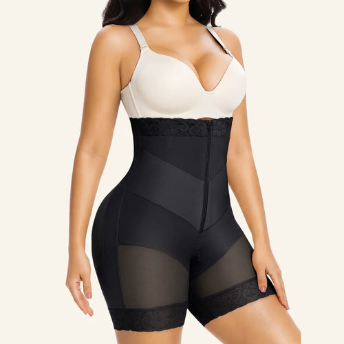 Convertible Strapless Colombian Fajas Mid-Thigh Shorts with V-Shaped Band