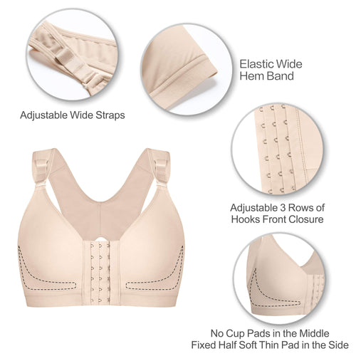 Front-Closure Post-Surgery Recovery Bra