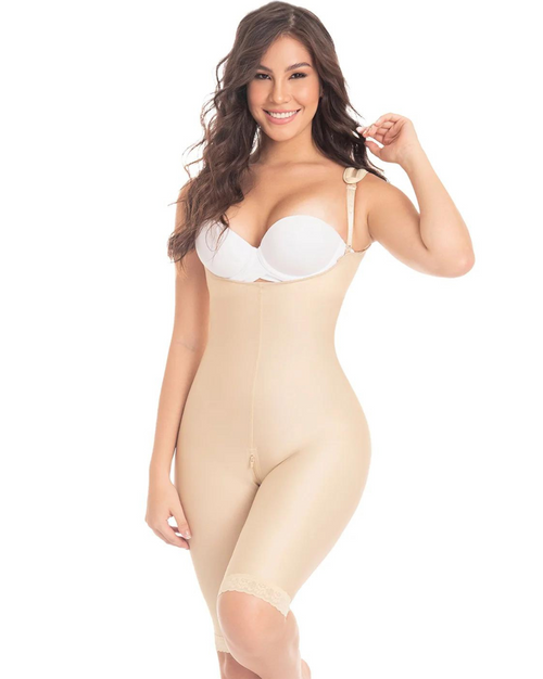 Colombian Fajas - Knee Length Open Bust Seamless Shapewear Tummy Control
