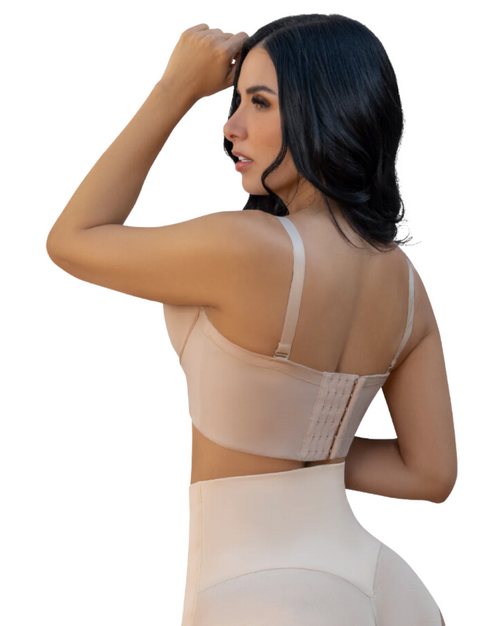 Strapless Back Coverage Bra with Underwire and Silicone Grip