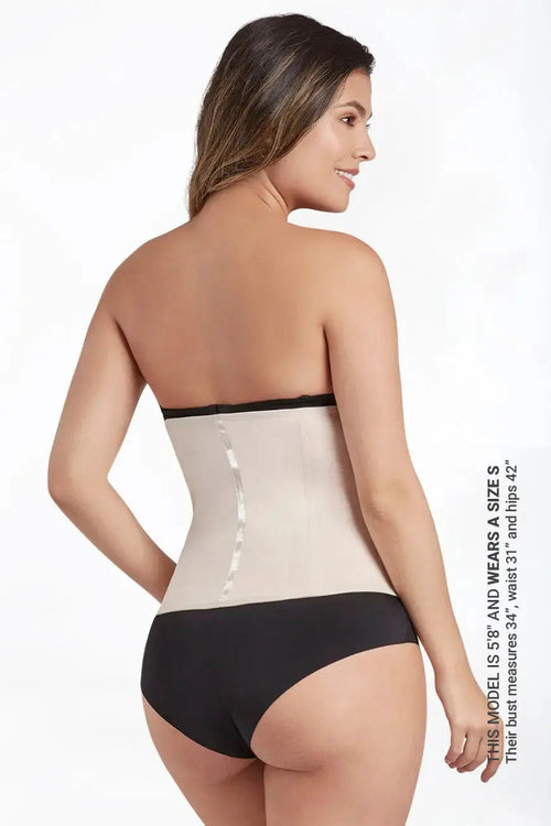 Latex Waist Trainer with Adjustable Hooks for Postpartum and Workout Use