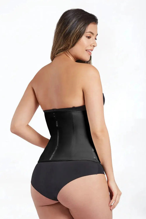 Latex Waist Trainer with Adjustable Hooks for Postpartum and Workout Use