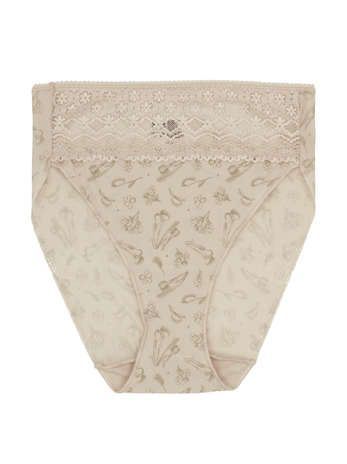 Lace Trim High-Cut Brief