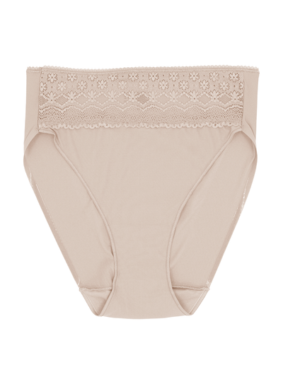 Lace Trim High-Cut Brief