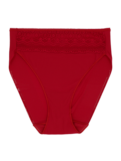 Lace Trim High-Cut Brief
