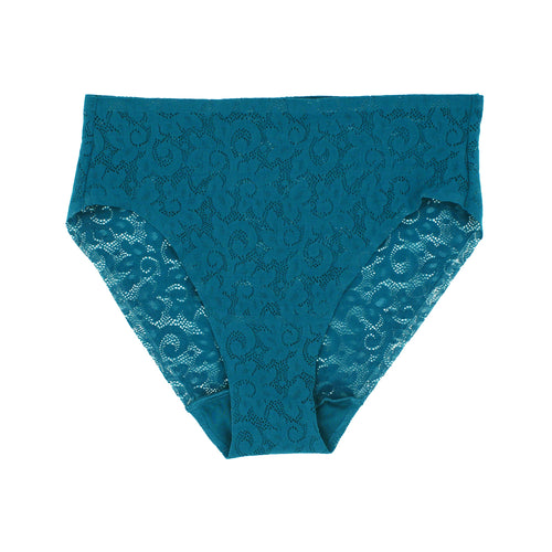 Edge All-Over Lace High-Cut Brief - Blue Coral
