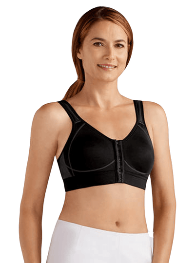 Ester Front Fastening Soft Bra - Black / Grey