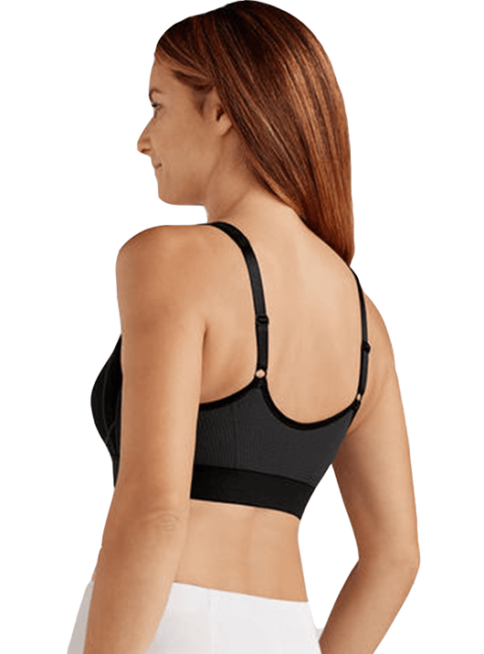 Ester Front Fastening Soft Bra - Black / Grey