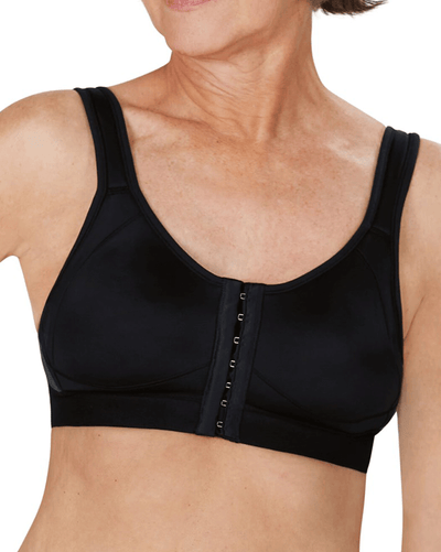 Ester Front Fastening Soft Bra - Black / Grey