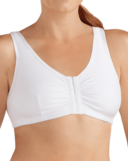 Frances Wire-Free Front Closure Bra - White