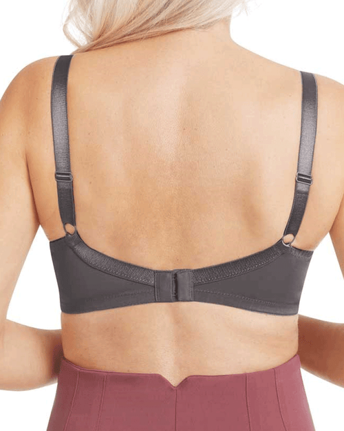 Nancy Wire-Free Front Closure Bra - Dark Gray