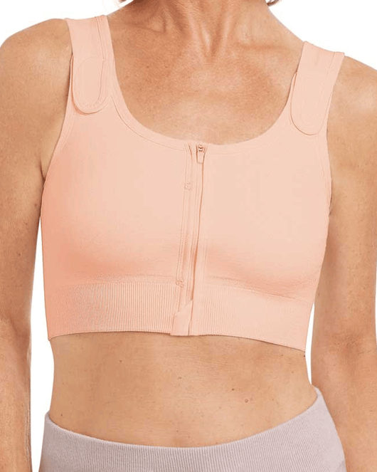 Final Sale Clearance Pamela Seamless Post-Op Bra - Rose Nude/White