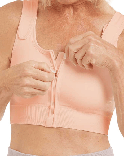 Final Sale Clearance Pamela Seamless Post-Op Bra - Rose Nude/White