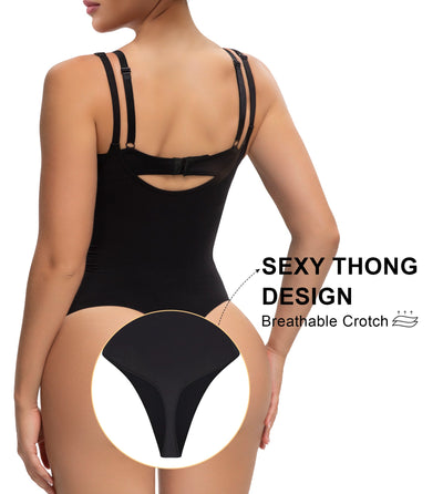 Open-Bust Seamless Thong Bodysuit