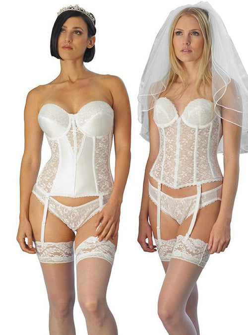 Lace Full Coverage Strapless Bustier Shapewear With Waist Shaping