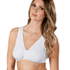 Semi-Shaped Cotton Wireless Bra with Front Closure for Post-Surgery Recovery