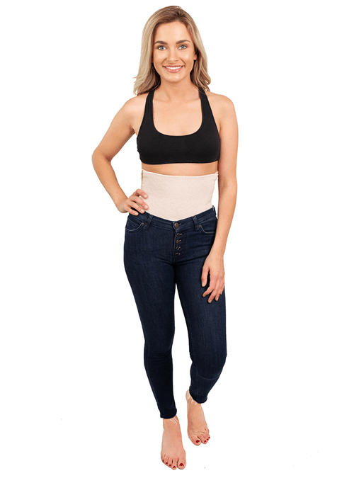 Mid-Calf Girdle With 6 Inch High Waist, Open Crotch And Hook-And-Eye Closure For Post-Surgery Recovery