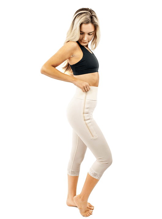 Mid Calf Girdle Waist Slit Crotch - Style 2