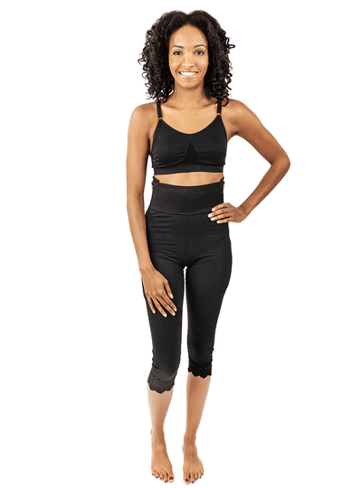 Mid Calf Girdle Waist Slit Crotch - Style 2