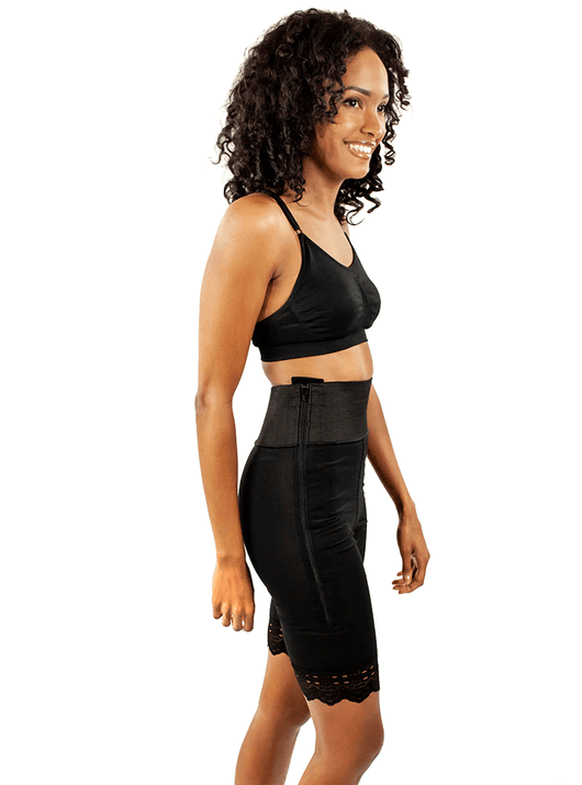 Mid Thigh Girdle 4"in Waist Slit Crotch - Style 4