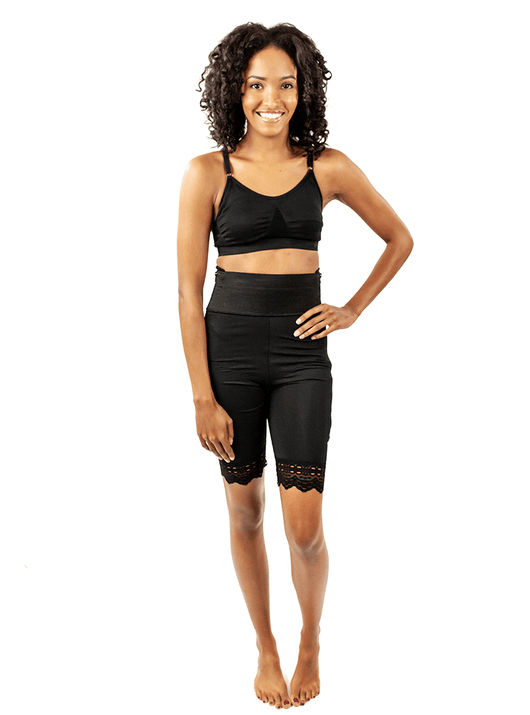 Mid Thigh Girdle 4"in Waist Slit Crotch - Style 4