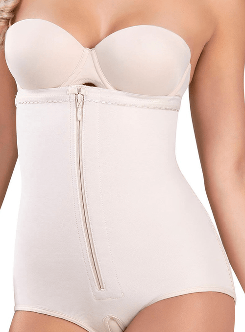Strapless Thermal Shapewear Bodysuit - Firm Compression Body Shaper with Flat Zipper