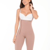 Colombian Fajas High Compression Girdle to the Knee with Straps and Zipper