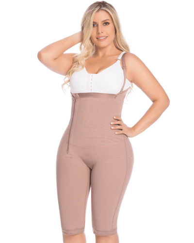 Final Sale Clearance Fajas Post-Surgical High Compression Girdle to the Knee with Side Zipper and Abdominal Control