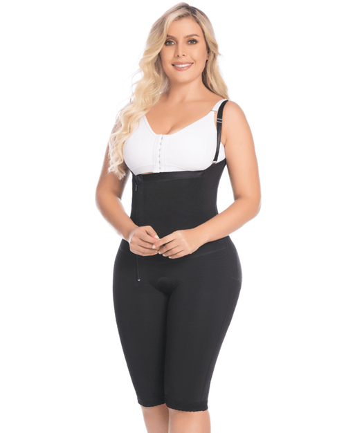 Fajas Post-Surgical High Compression Girdle to the Knee with Side Zipper and Abdominal Control