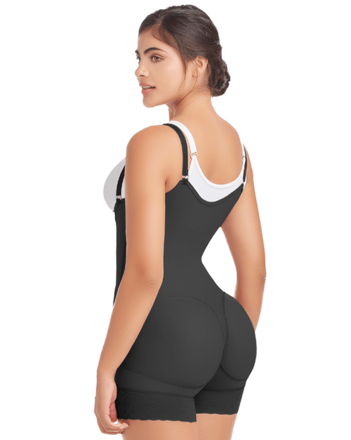 Fajas Short Shapewear With Silicone Lace And Side Zipper Closure