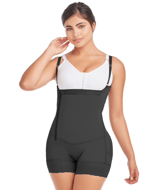 Fajas Short Shapewear With Silicone Lace And Side Zipper Closure