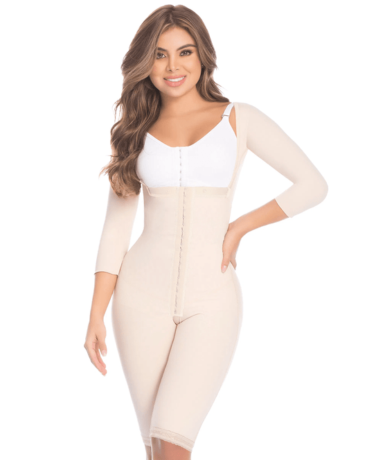 Final Sale Clearance Fajas Fit 360 Knee Length Braless Shapewear with Sleeves