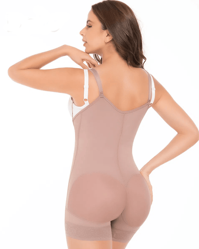 Fajas High compression girdle hip hugger with straps and braless - zipper