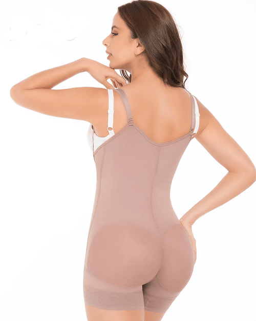 Fajas High compression girdle hip hugger with straps and braless - zipper
