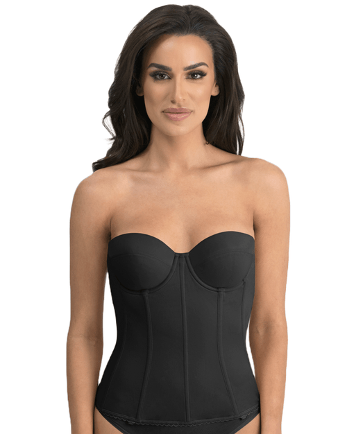 Brianna Low Back Strapless Longline Bra with Underwire Support