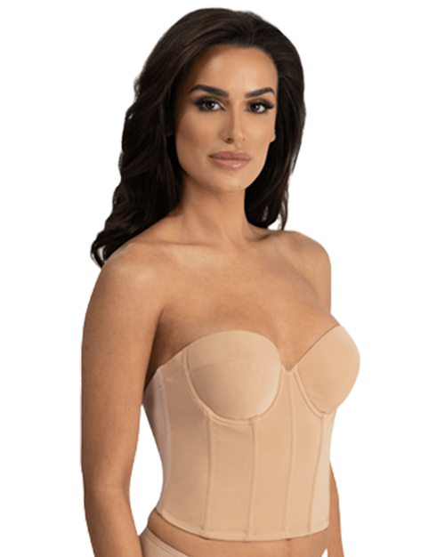 Brie Backless Strapless Bra - Underwire Support, Black and Mocha