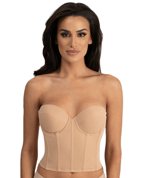 Brie Backless Strapless Bra - Underwire Support, Black and Mocha