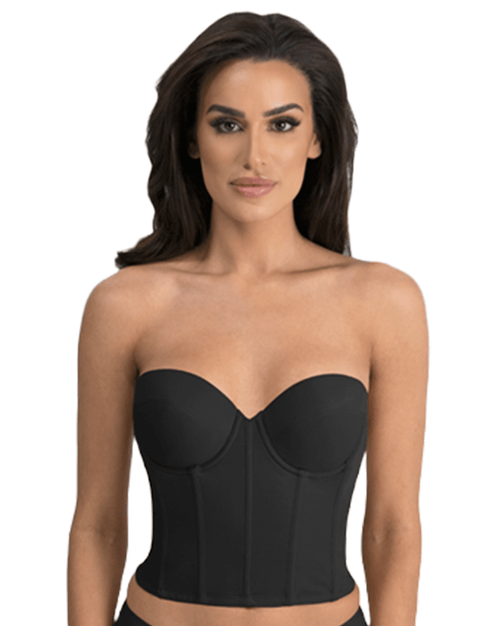 Brie Backless Strapless Bra - Underwire Support, Black and Mocha