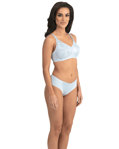 Jilian Wire Free Minimizer Bra - Grey Smoke/Stone Blue