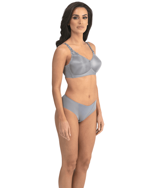 Jilian Wire Free Minimizer Bra - Grey Smoke/Stone Blue