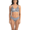 Jilian Wire Free Minimizer Bra - Grey Smoke/Stone Blue