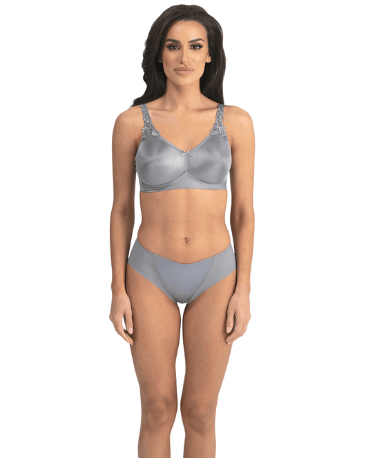 Jilian Wire Free Minimizer Bra - Grey Smoke/Stone Blue