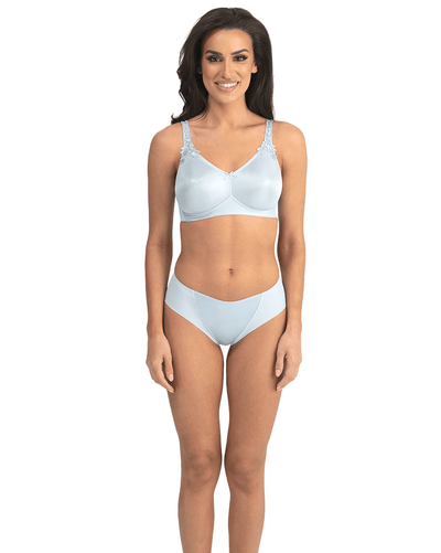 Jilian Wire Free Minimizer Bra - Grey Smoke/Stone Blue